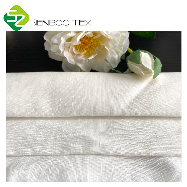 Oeko-tex Certified 179GSM Soft Lyocell 74% Flax 26% Woven Poplin Fabric Home Textiles Beddings Garments Bags-Breathable Slub