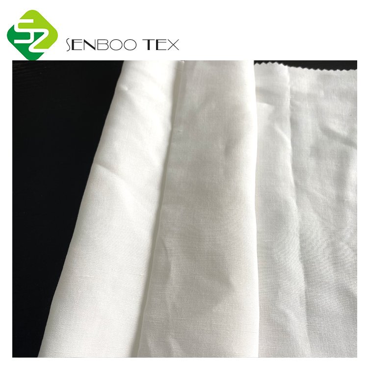 Oeko-tex Certified 179GSM Soft Lyocell 74% Flax 26% Woven Poplin Fabric Home Textiles Beddings Garments Bags-Breathable Slub