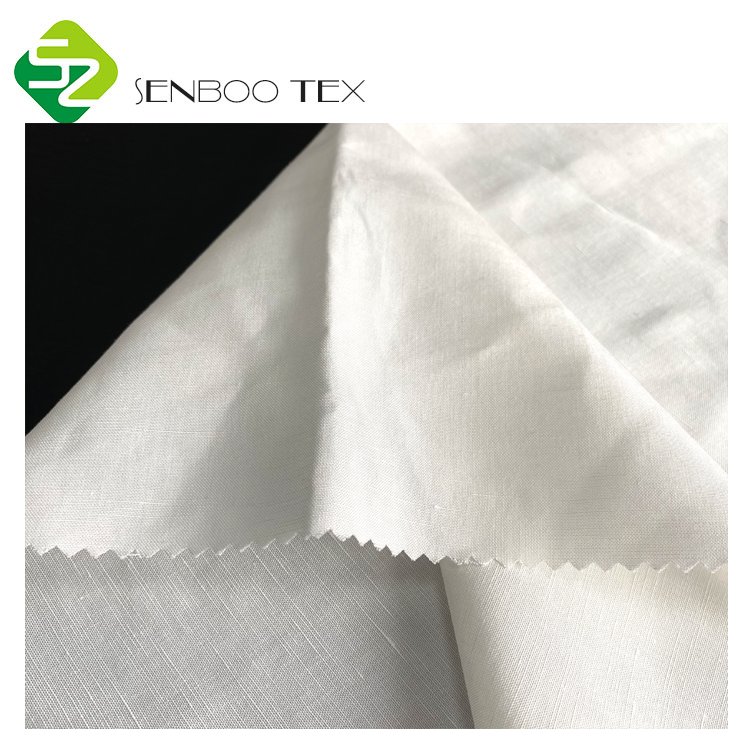 Oeko-tex Certified 179GSM Soft Lyocell 74% Flax 26% Woven Poplin Fabric Home Textiles Beddings Garments Bags-Breathable Slub