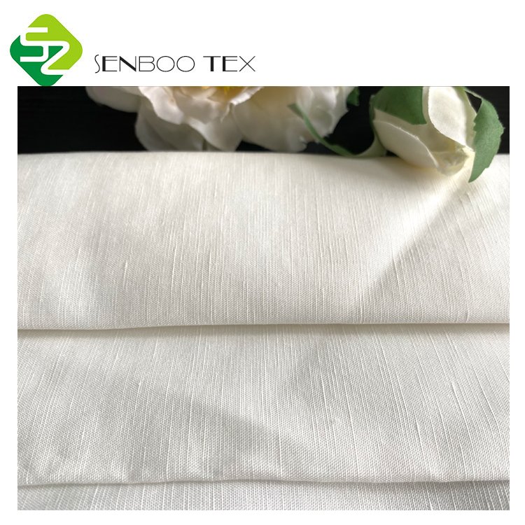 Oeko-tex Certified 179GSM Soft Lyocell 74% Flax 26% Woven Poplin Fabric Home Textiles Beddings Garments Bags-Breathable Slub