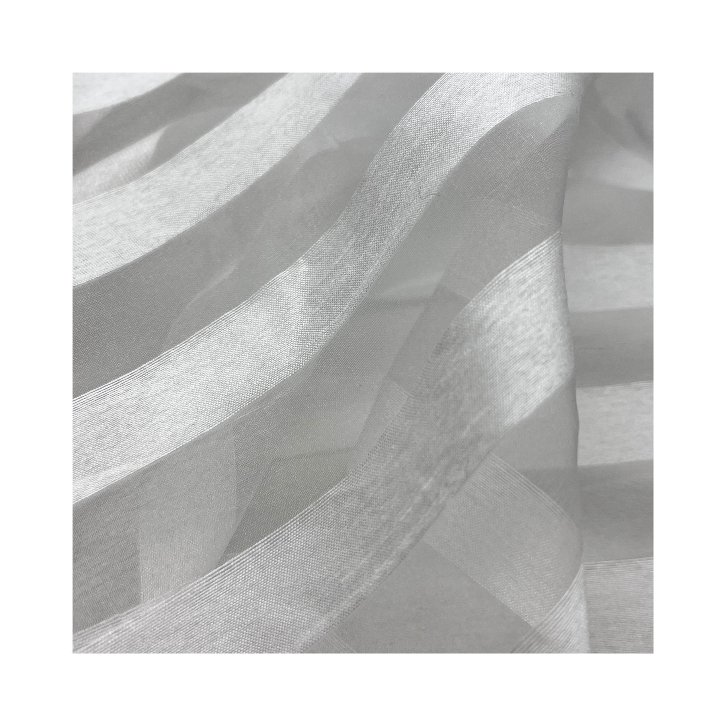 Wholesale cheap strip Organza Cheap Price 100% polyester Voile Organza Sheer Curtain Fabric For Scarf Curtain Pouch