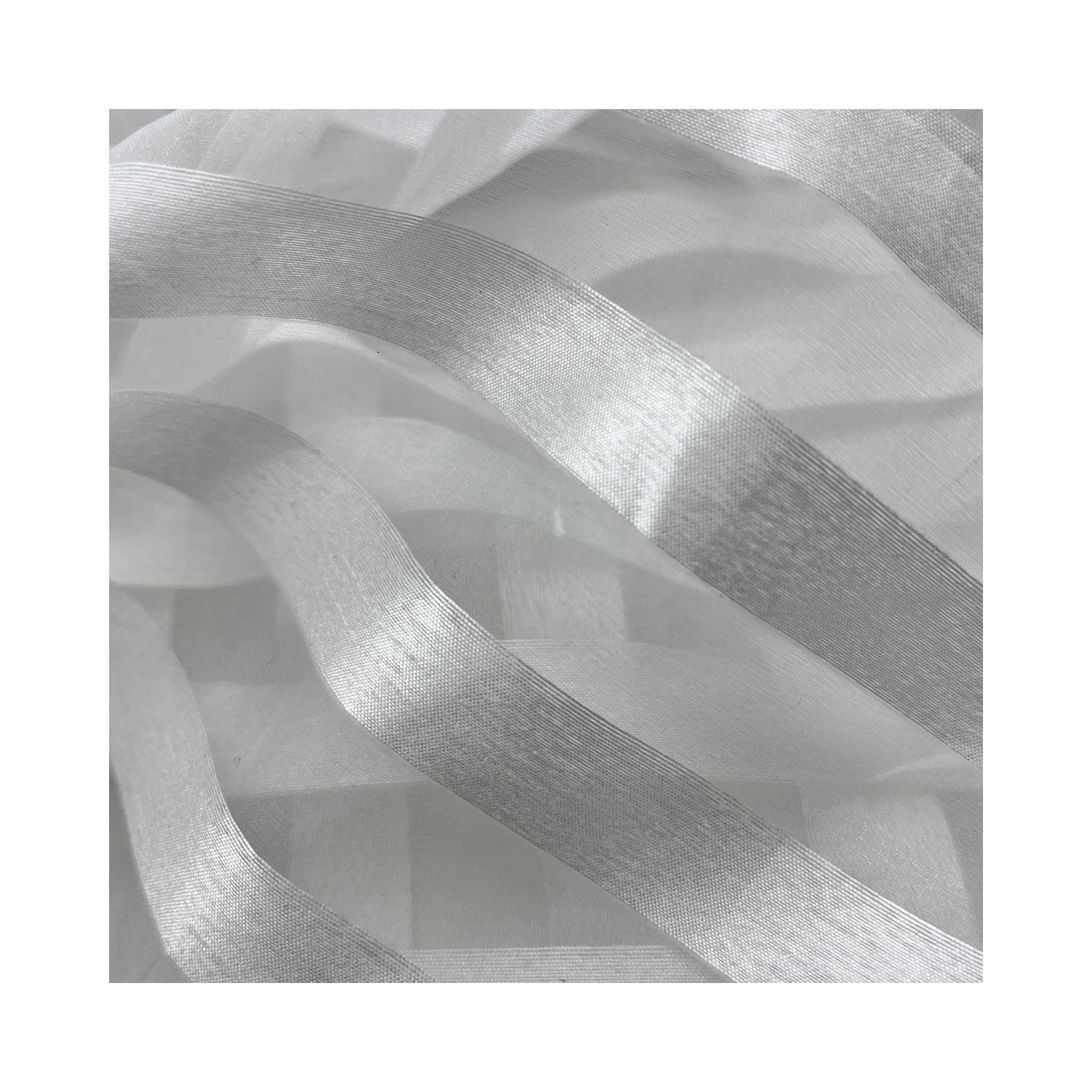 Wholesale cheap strip Organza Cheap Price 100% polyester Voile Organza Sheer Curtain Fabric For Scarf Curtain Pouch