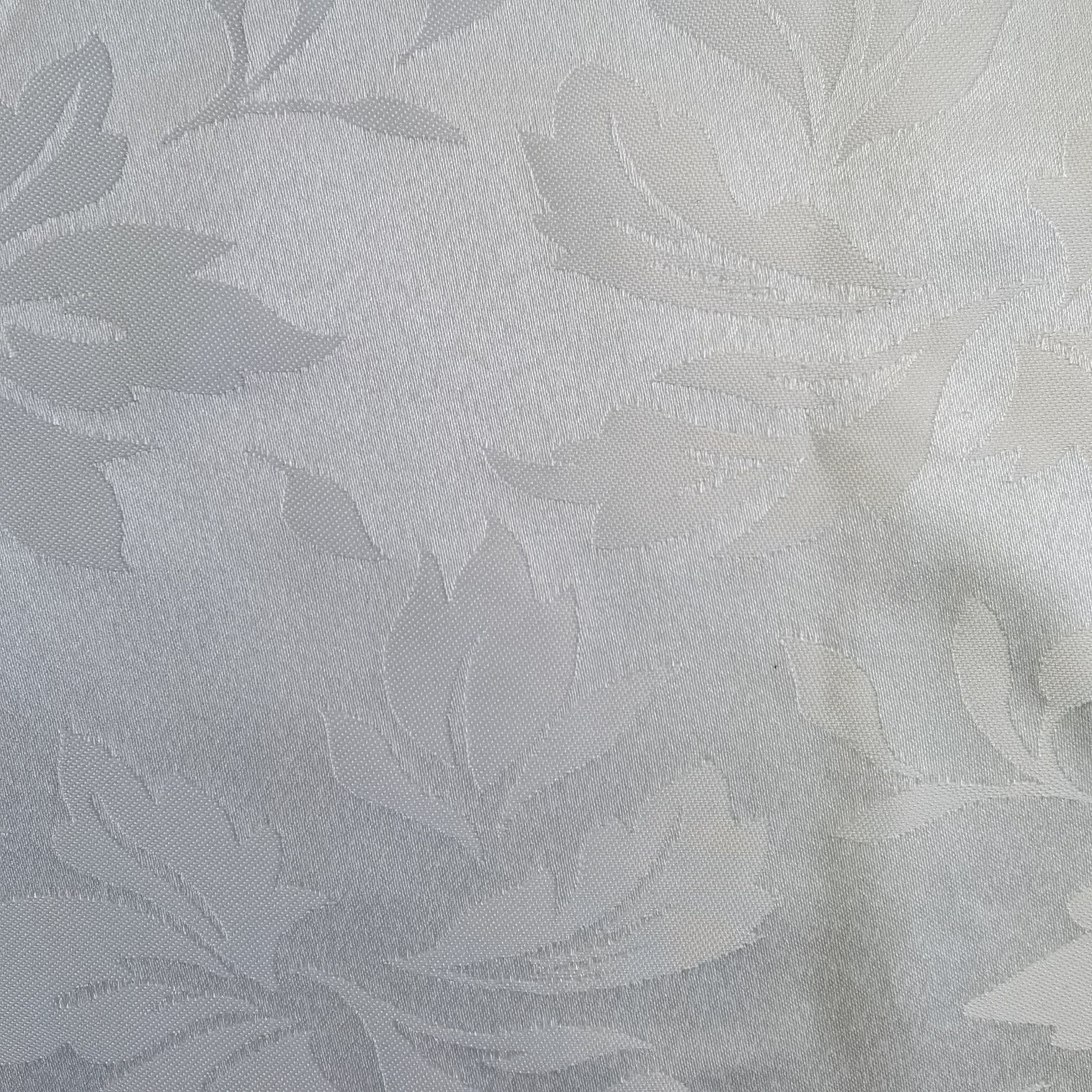 New Design Elegant White Flower Jacquard Polyester Curtain Fabric