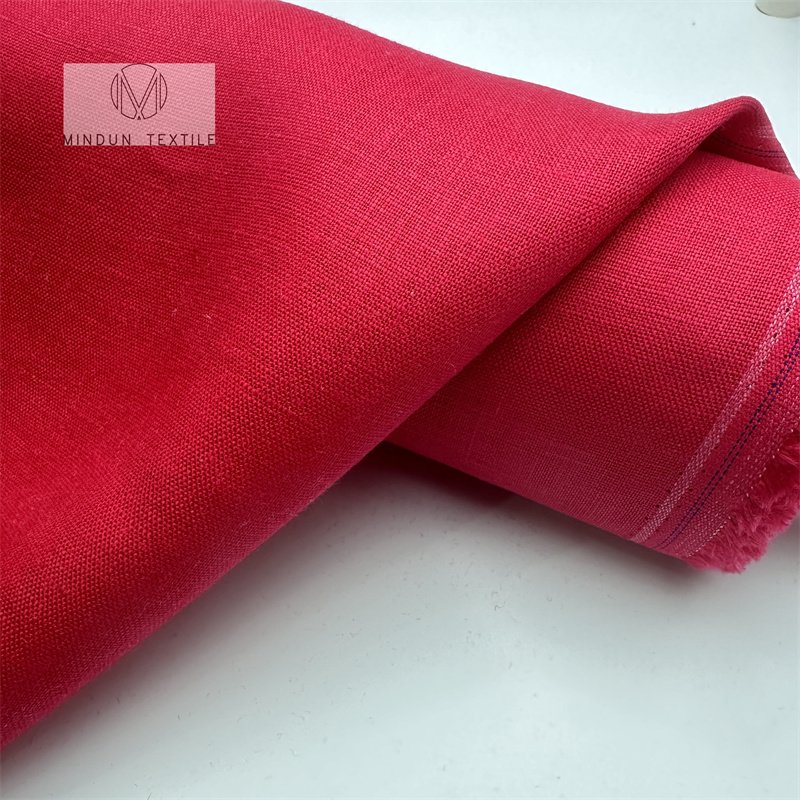 Mindun Wholesale Men's Shirts, Undershirts, Apparel, Home Textile Pure Linen Green Woven Fabric