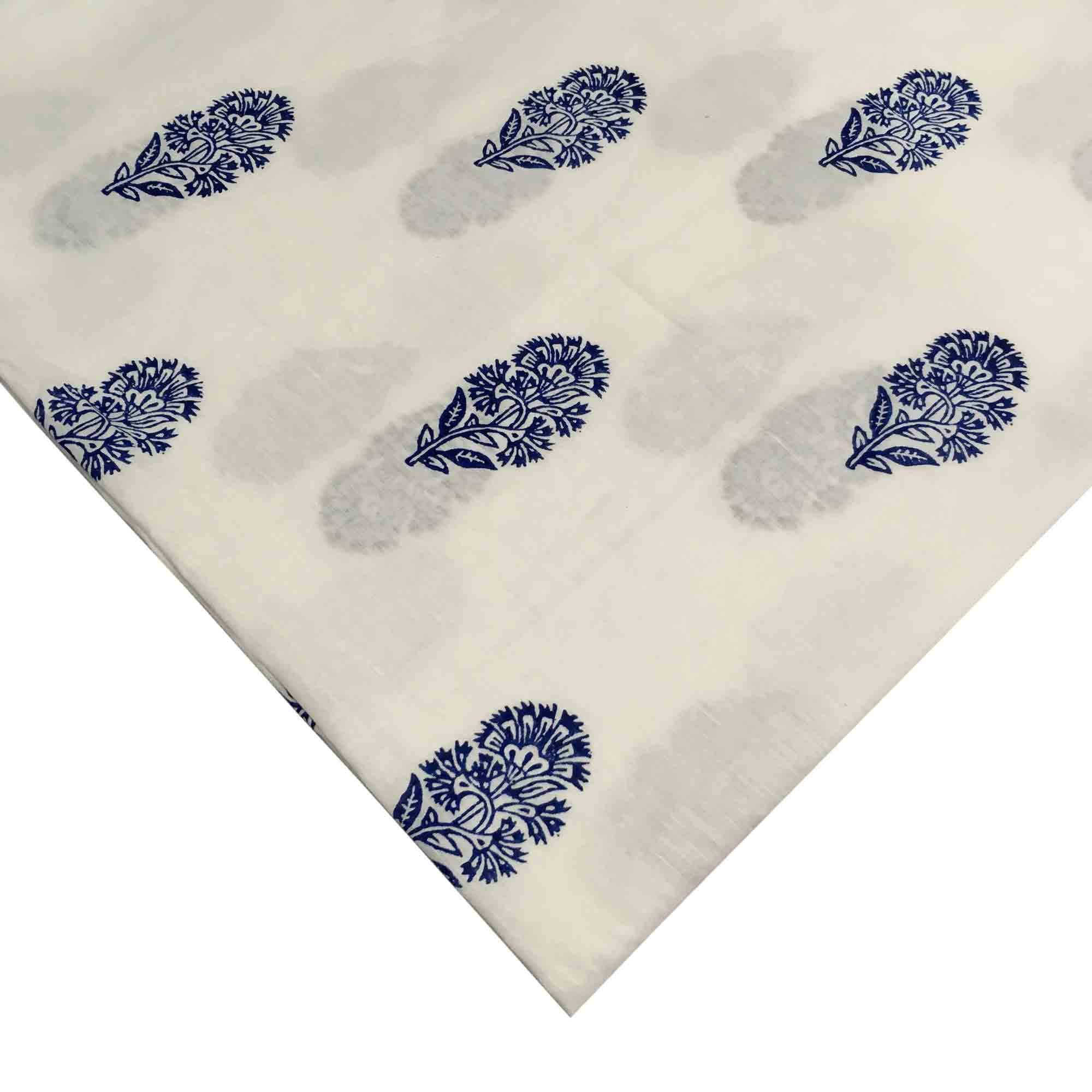 Top Quality Hand Block Printed Floral Design Pattern Linen Fabric available in Different Beautiful Colors for Apparel Clothing