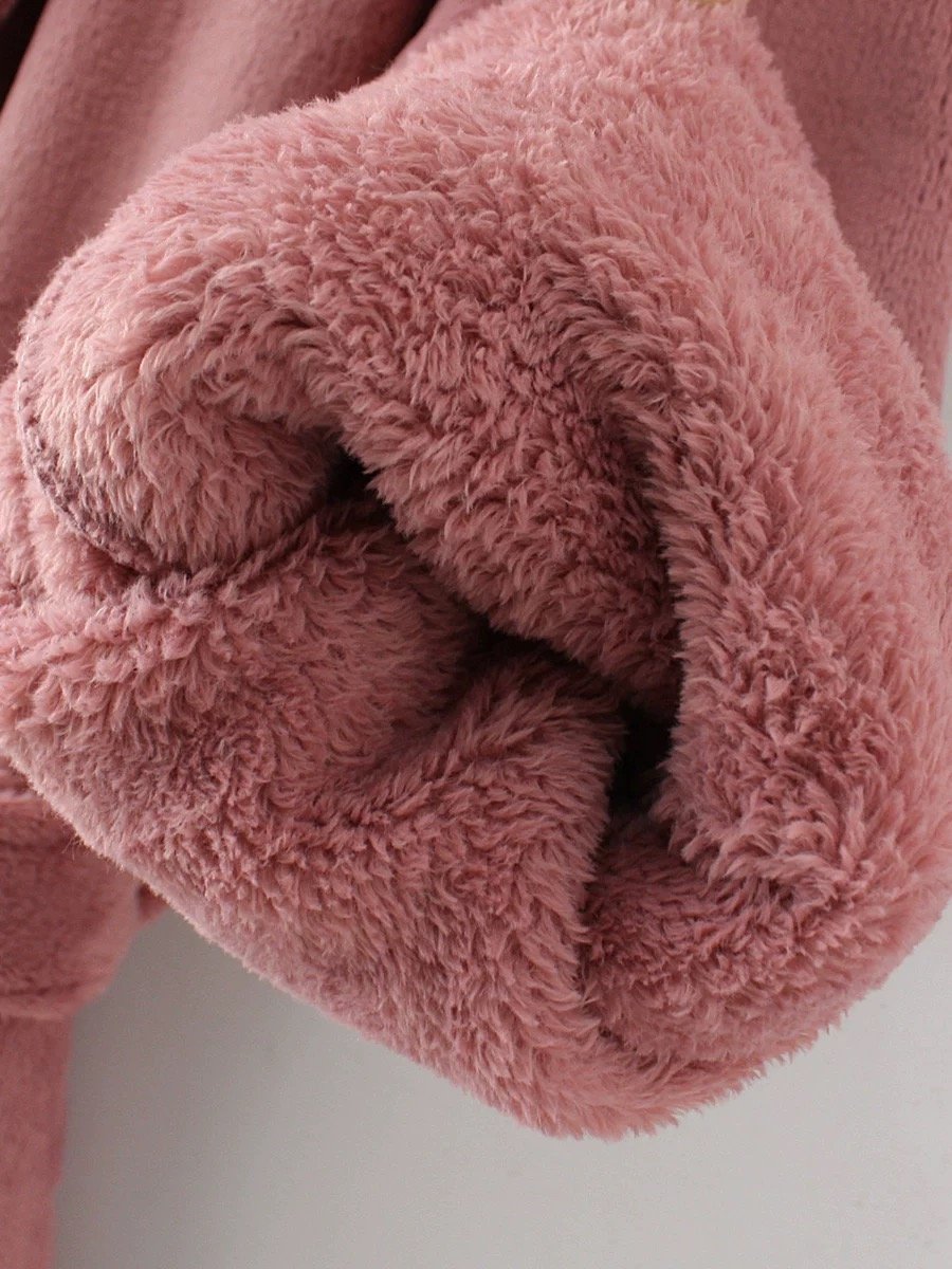 Fashion Thick Customized Quality Flannel Velvet Hoodie Soft Hand-feel Warm Fiber Pink Long Pajamas Robe Sleepwear Sleep Romper