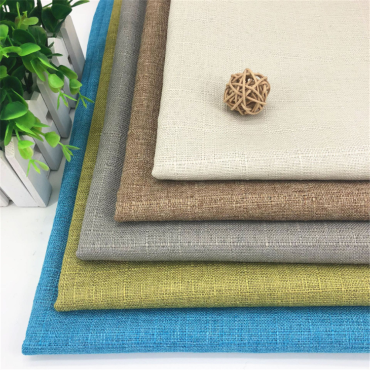Factory price wholesale 100%polyester imitated linen sofa cushion faux linen fabric