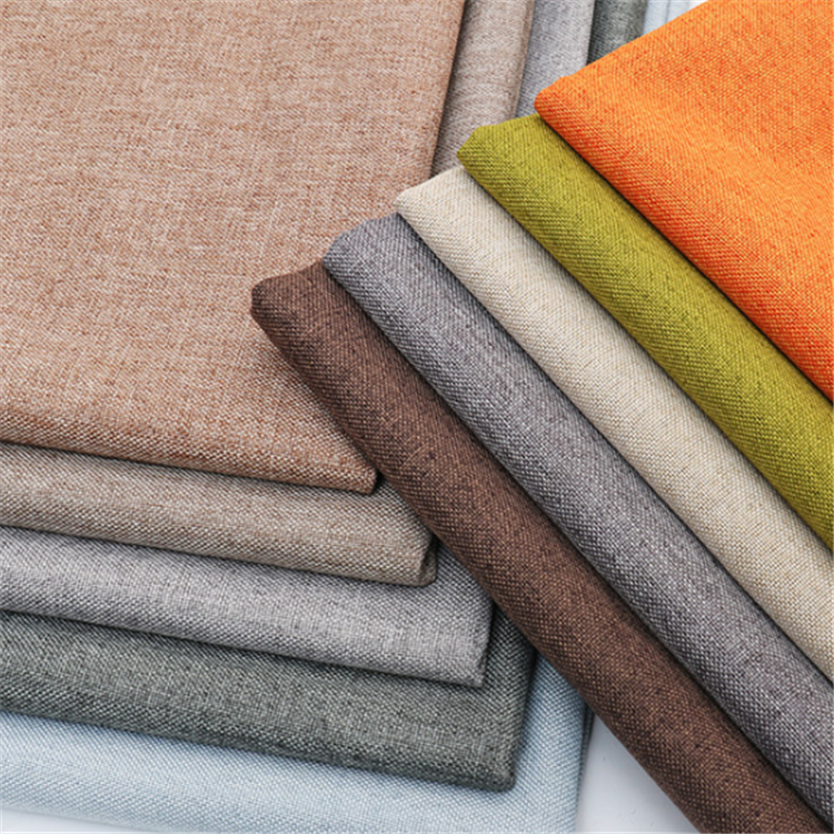 Factory price wholesale 100%polyester imitated linen sofa cushion faux linen fabric