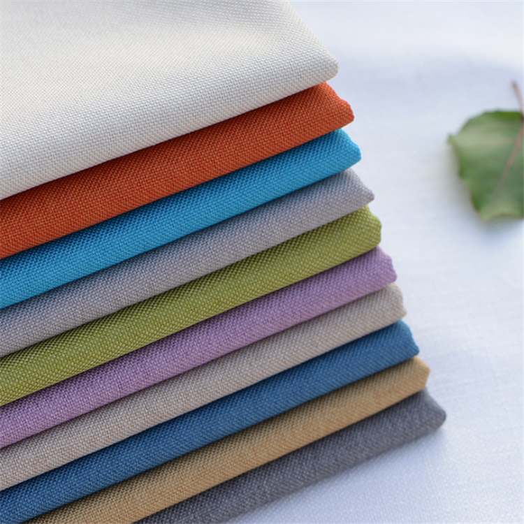 Factory price wholesale 100%polyester imitated linen sofa cushion faux linen fabric