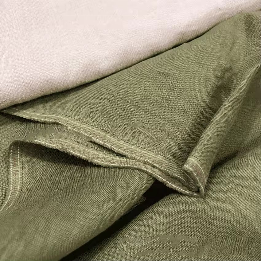 Textiles OEKO-TEX Stock Soft Suit Plain Dyed Thin Stonewashed Garment Cloth Pure 100% Linen Fabric For Pants Dress Clothing