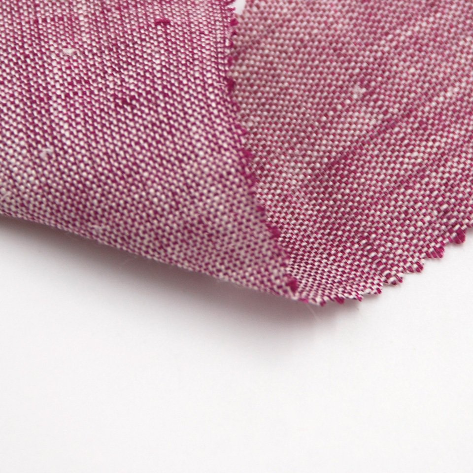 Hot selling hemp two-tone chambray style colorful cotton soft yarn dyed slub linen shirting fabric