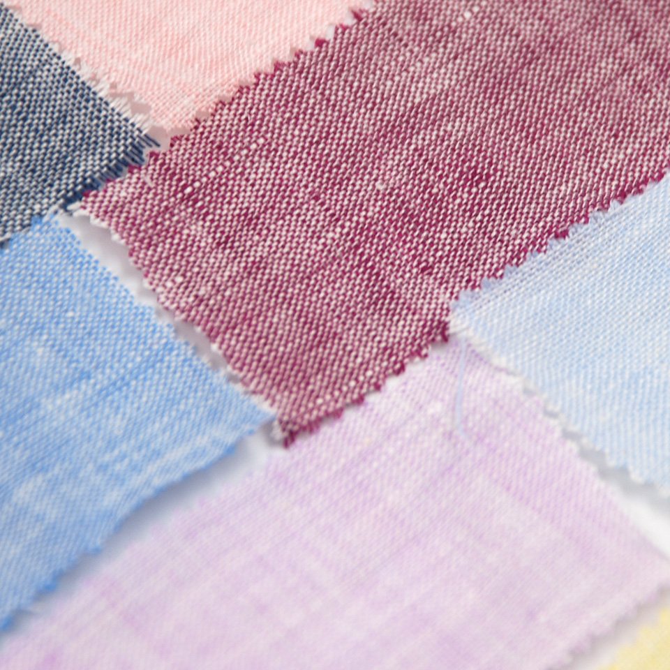 Hot selling hemp two-tone chambray style colorful cotton soft yarn dyed slub linen shirting fabric