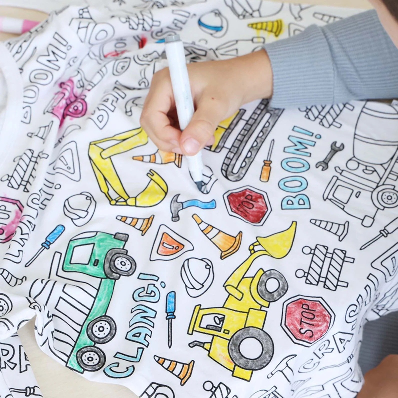 Custom DIY Coloring Children Pajama Sleepwear Set Bamnoo Pijama 3T-8T Craft Kit With Fabric Markers Kids Pajamas