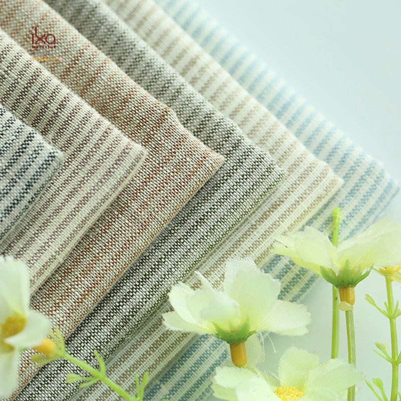 Yarn Dyed Waffle Plaid Gingham Ditsy Floral Check Cotton Blend Pure Linen Fabric with Pattern2.80m Striped Herringbone Wholesale
