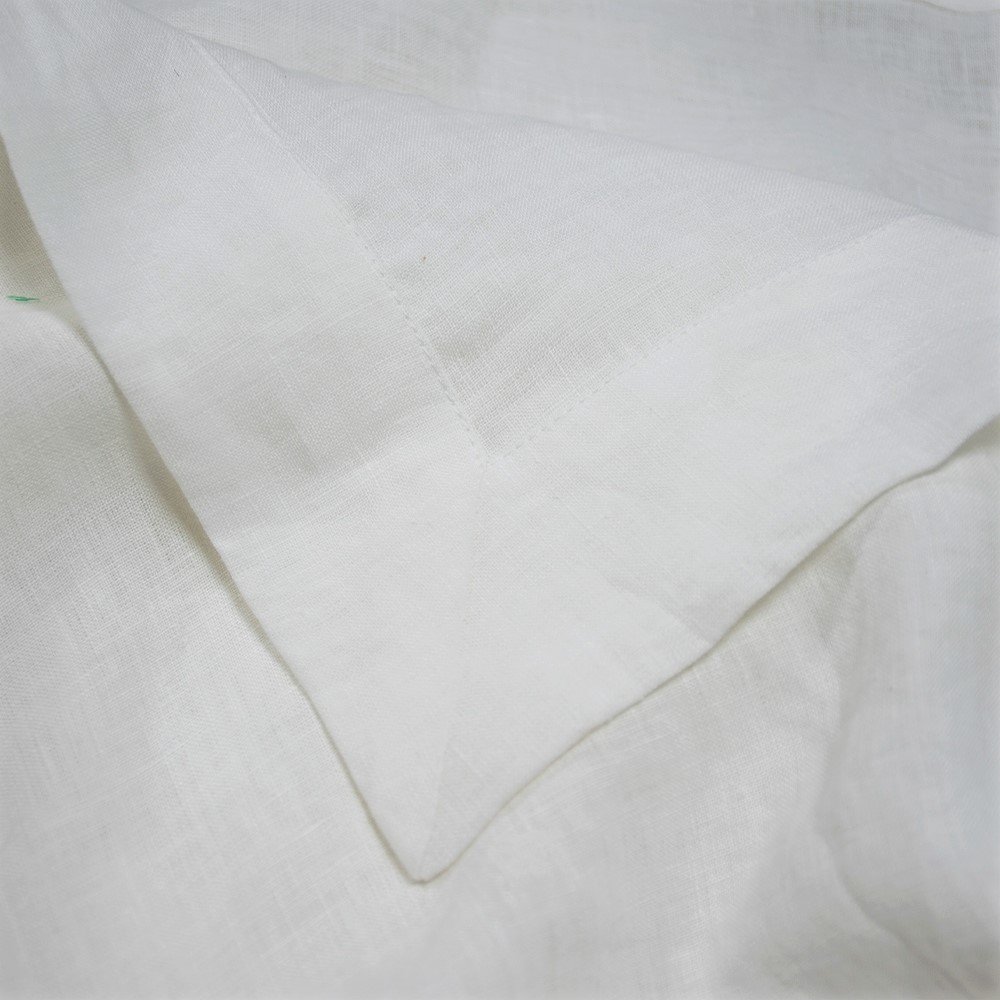 wholesale linen hemstitch custom printed embroidered pattern church pre ashed stone washed linen table clothes