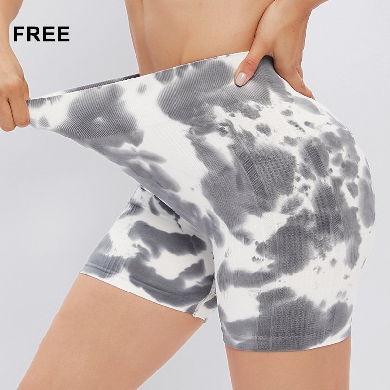 FC Sports High Waist Printed Tie-Dye Leggings Gym Shorts for Women XL Size Recycled Fabric Yoga Pants for Young Girls
