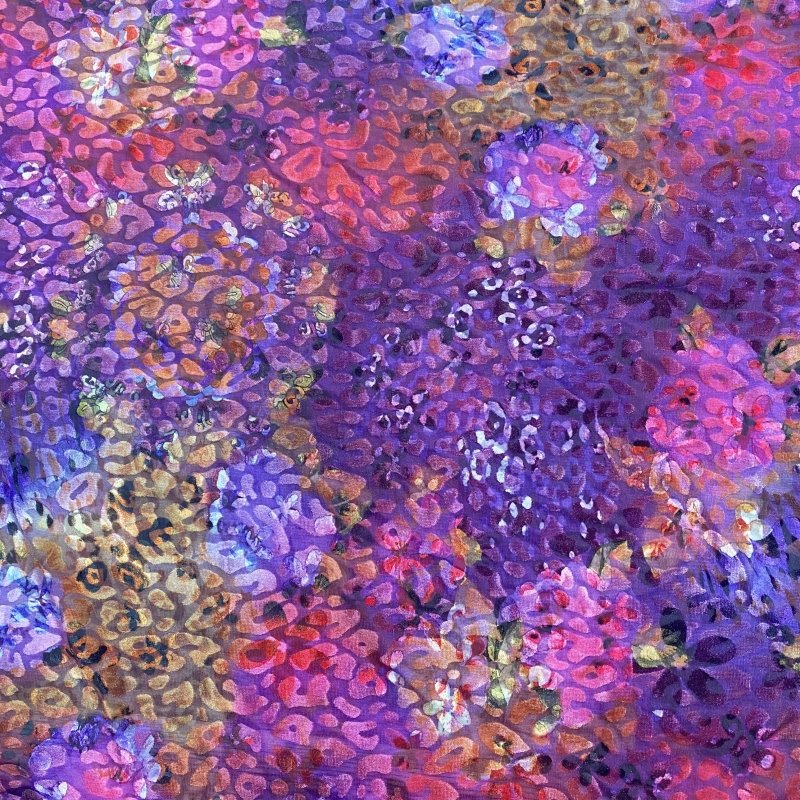 2023 new design floral printed 4 way stretch leopard burnout velvet fabric for dress and garment