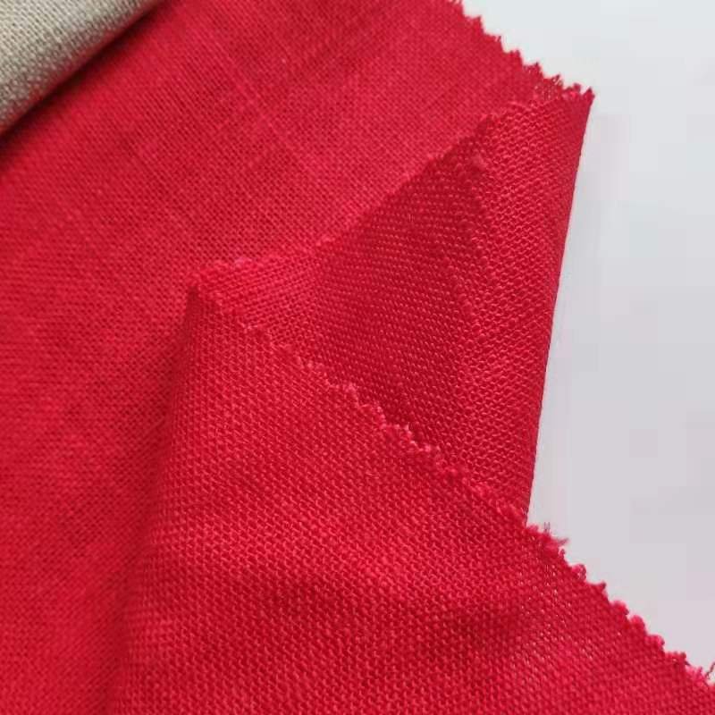 Esse 2019 new design woven 307gsm 70% linen 30%rayon blend shirt clothing fabric for spring and summer garment