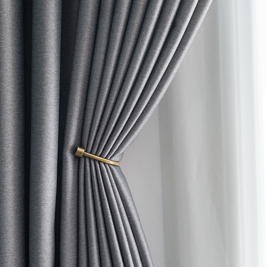Factory supply two sides same looking 90-100% blackout plain linen style curtain fabrics