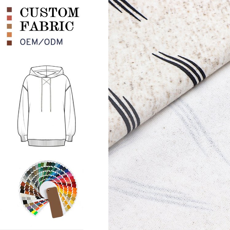 Fashion printed knitted polyester linen spandex soft shirt tops sweatshirt clothes fabric roll