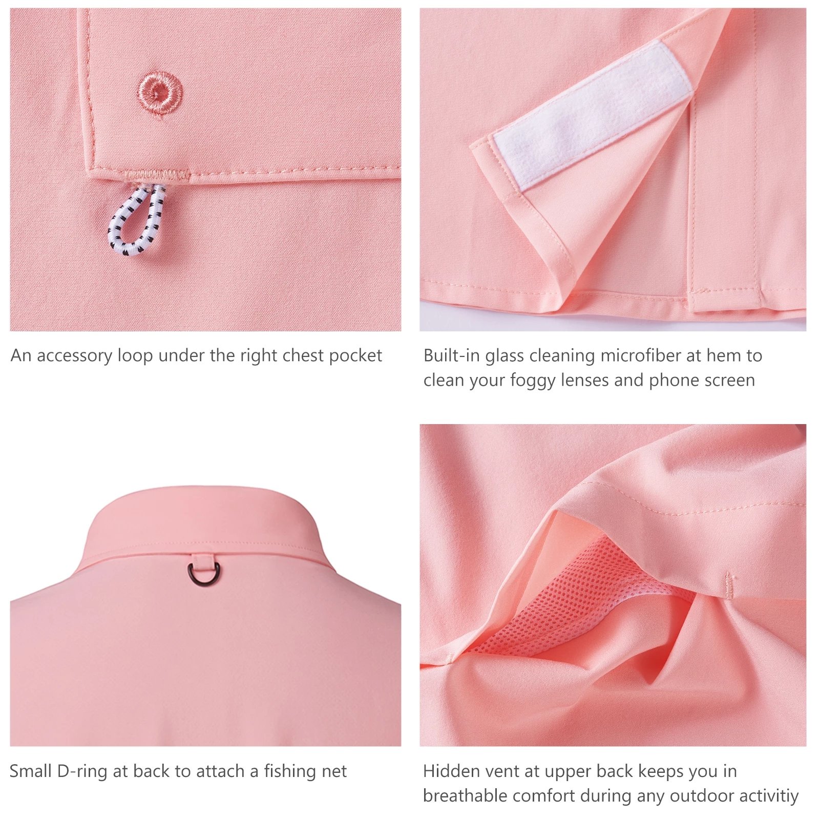 Women's UPF 50 Button Down Fishing Shirt Performance Quick Dry Summer Outdoors Clothing OEM