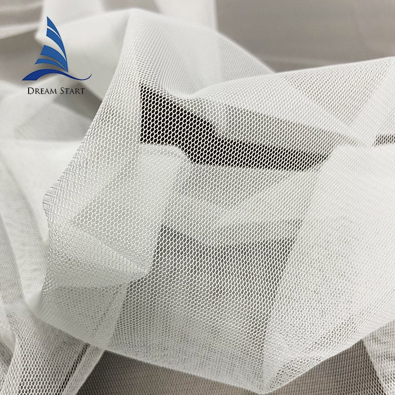 White in stock 63 " Tulle mesh fabric clothing Thick Hexagon air mesh fabric polyester Used for Girl's Garments