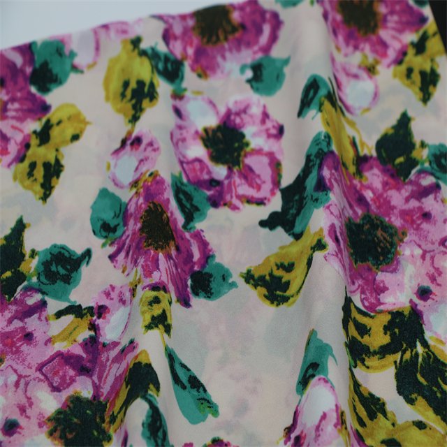 Factory Wholesale Breathable Custom Printed Double-faced 100% Polyester Chiffon Fabric For Dresses