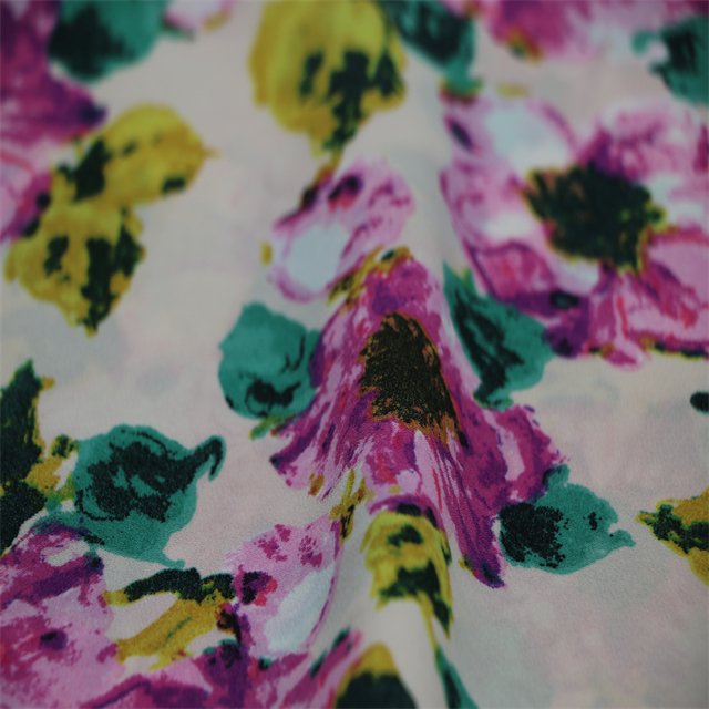 Factory Wholesale Breathable Custom Printed Double-faced 100% Polyester Chiffon Fabric For Dresses