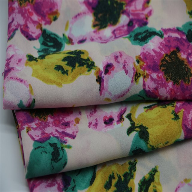 Factory Wholesale Breathable Custom Printed Double-faced 100% Polyester Chiffon Fabric For Dresses