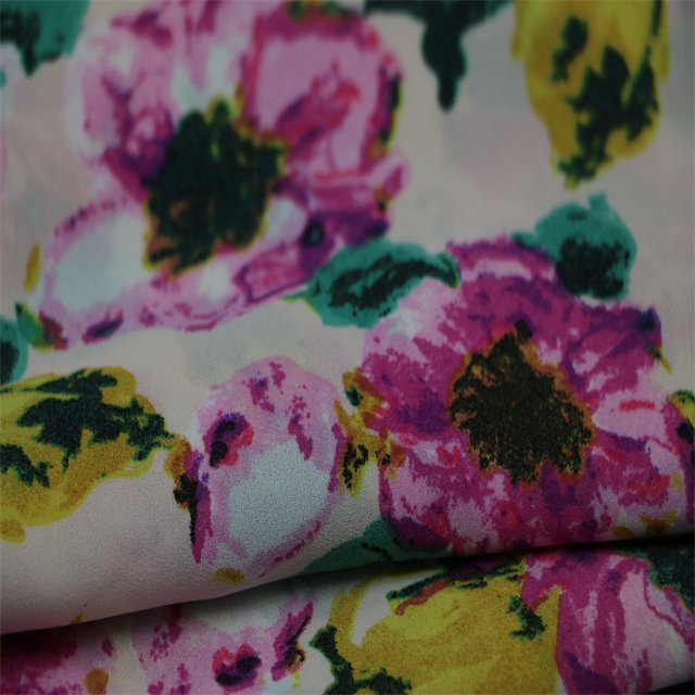 Factory Wholesale Breathable Custom Printed Double-faced 100% Polyester Chiffon Fabric For Dresses