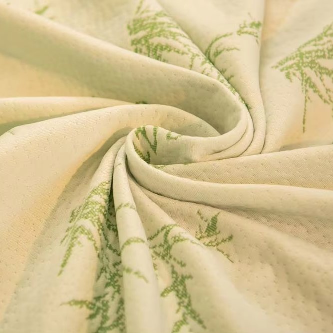 Free sample smooth touch high quality Bamboo Fiber Jacquard Knit Mattress Fabric with customized Pattern
