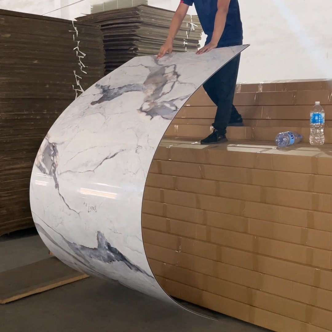 Popular House Renovation Bamboo Fiber Carbon Rock Board Bendable and Foldable Laser Printing Wall Sheet for Interior Decoration