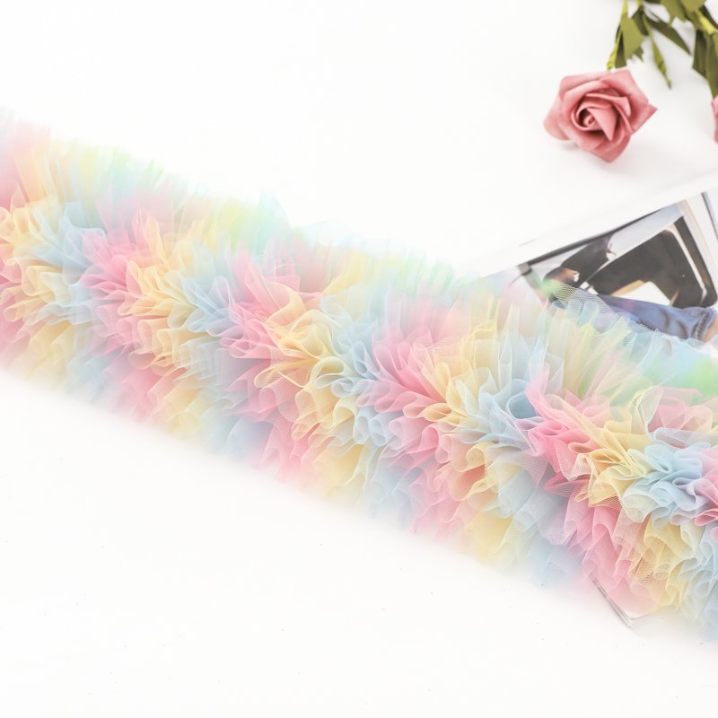 Factory Outlet Customizable Color 100 Polyester Tuan Tuan Caterpillar Lace Fabric Lightweight Breathable Fabric
