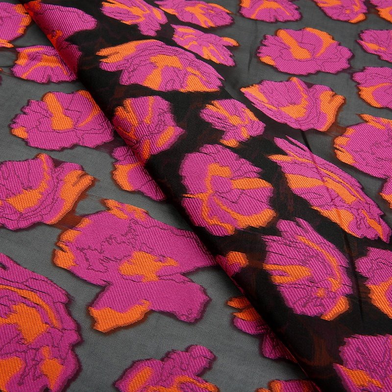 KEER Factory Custom Wholesale High Quality Custom Design 100% Polyester Woven Jacquard Organza FabriC
