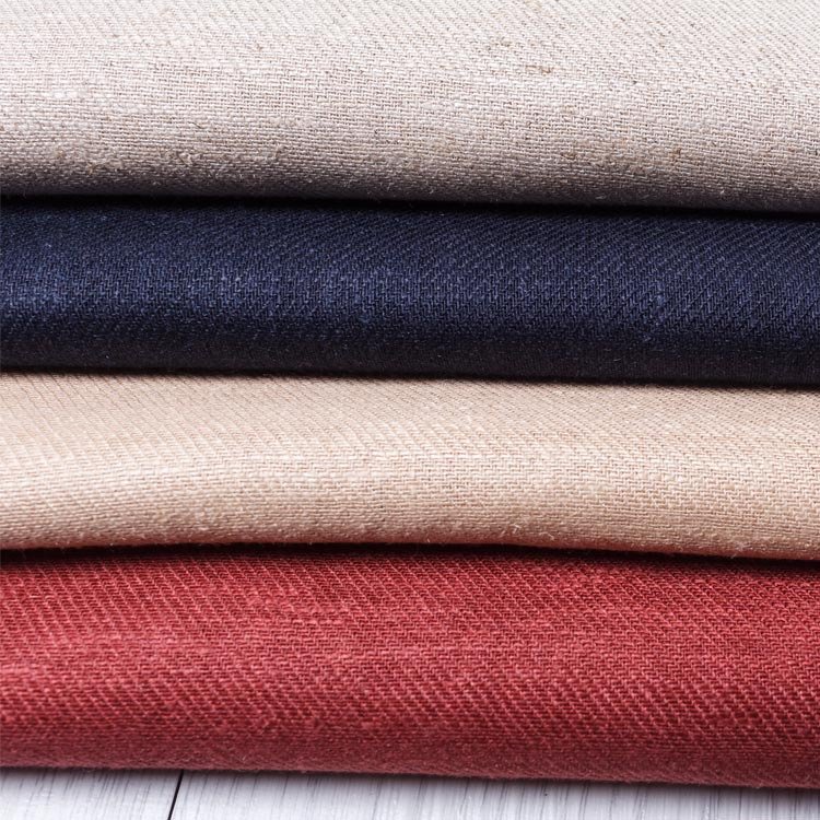 Linen Viscose Fabric With Elasticity Medium Weight Solid 51%Linen 45%Viscose 4%Spandex Woven Clothing Material Wholesale Fabric