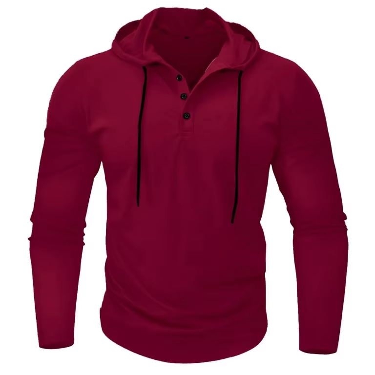 Ice Silk Bamboo Fiber Skin Friendly For Men's Hooded Sweatshirt With Button Down Shoulder And Customized Brand Pullover For Boy