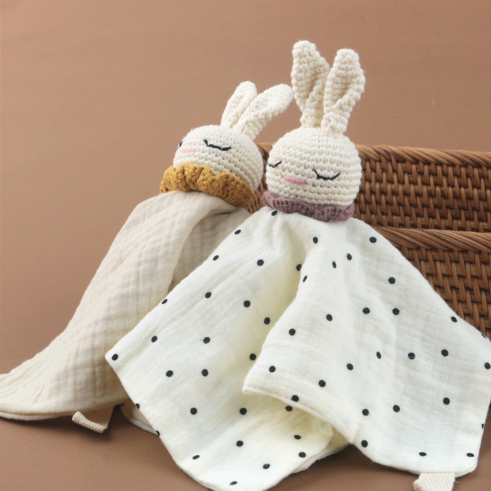Wholesale Baby Comforter Security Blanket Cute Comforter Animal Head Style Blanket Organic Cotton Baby Comforter Toy