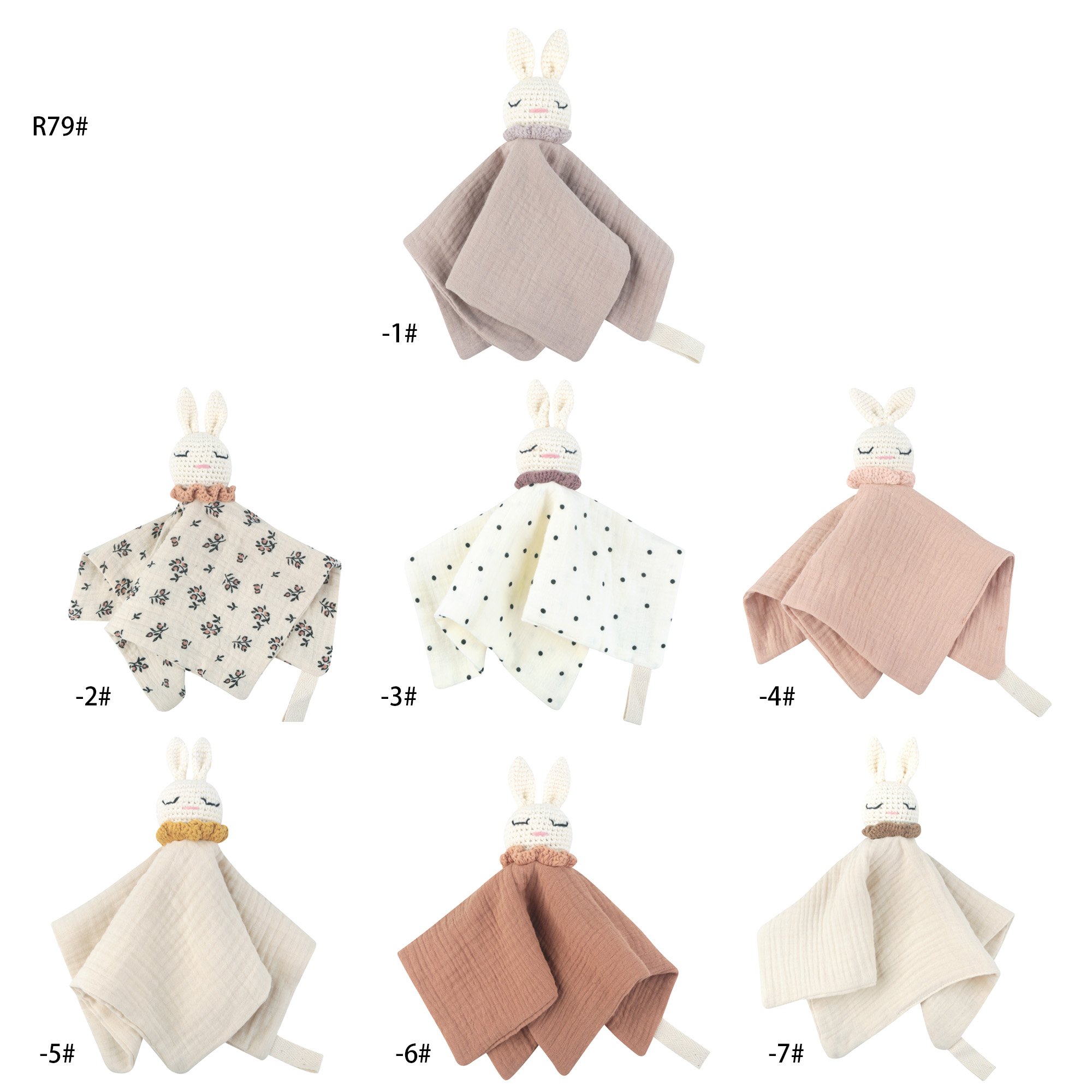 Wholesale Baby Comforter Security Blanket Cute Comforter Animal Head Style Blanket Organic Cotton Baby Comforter Toy