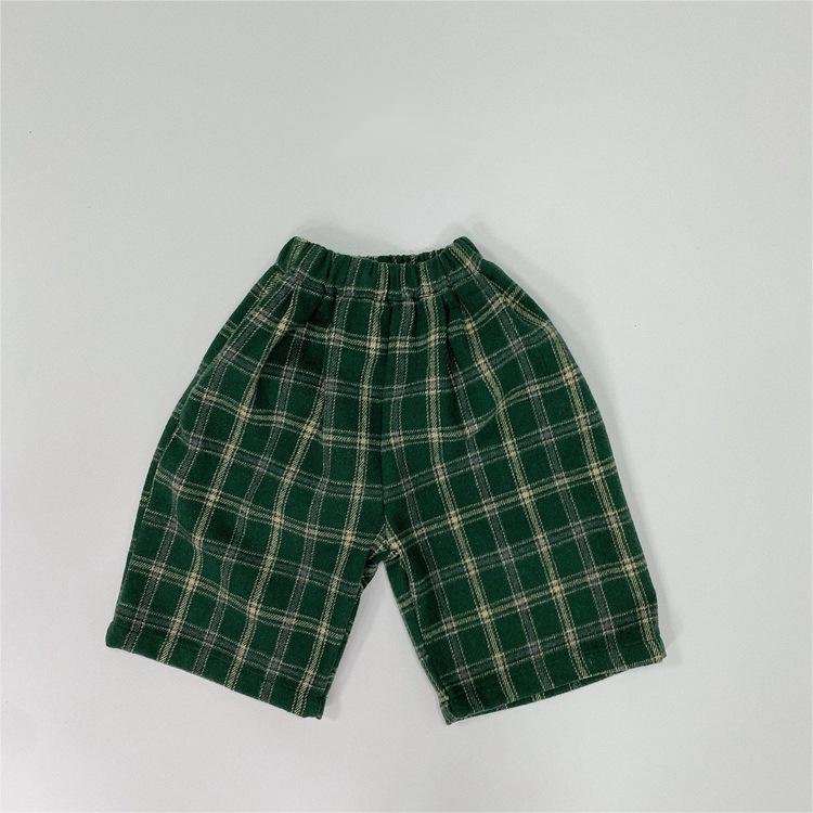 Hot Sale 100% Cotton Boy Cotton Pants Baby Boy Plaid Pants