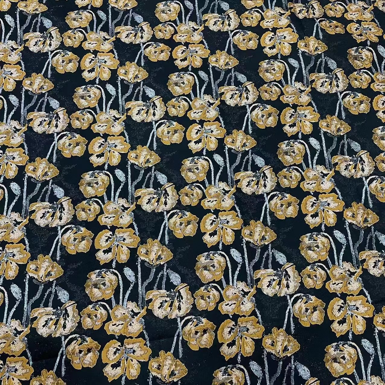Fashion yarn dye elegant 3d flower jacquard brocade fabrics for ladys dress garments