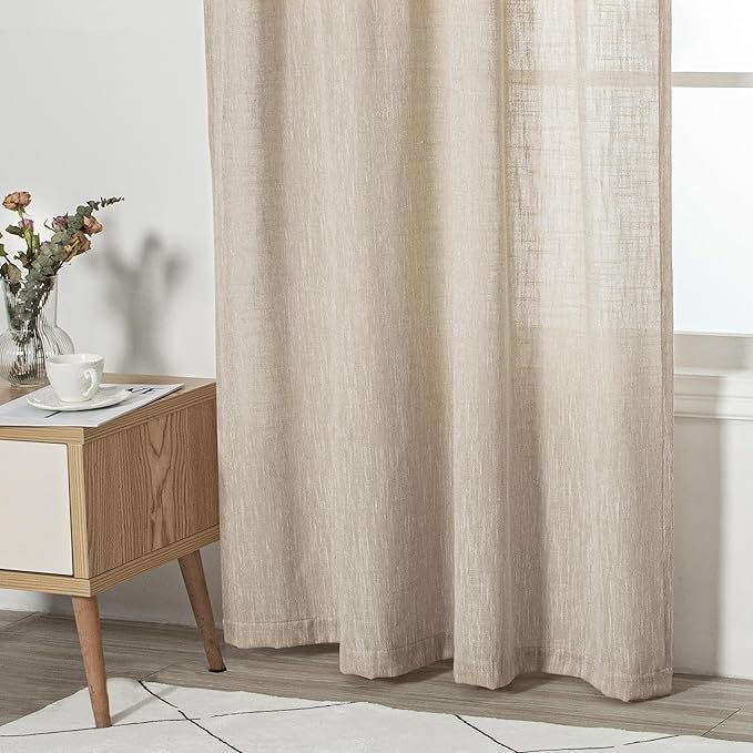 Curtains for Kitchen Windows Linen Look Textured Fabric Soft Touch Light Filtering