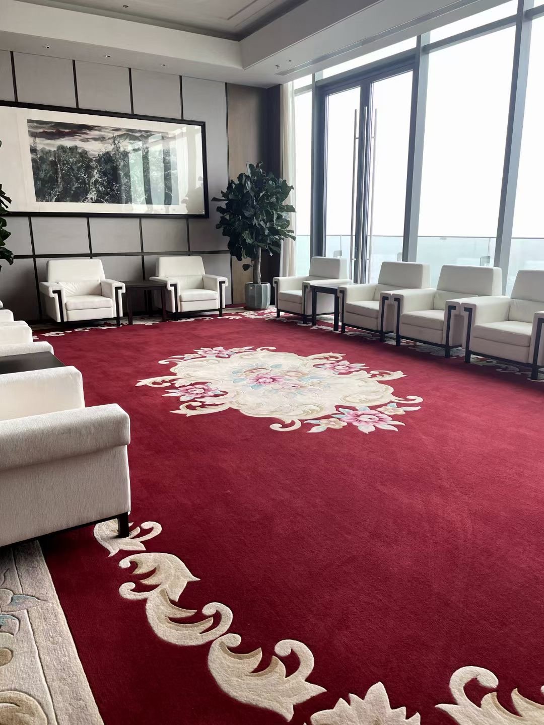 Carpet factory customized high quality Hotel Rooms Banquet Hall Meeting room Wool nylon bamboo fiber viscose handmade carpet
