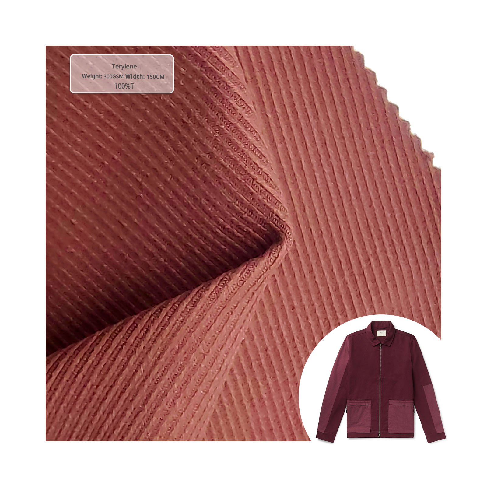 The high quality 100% polyester fabric produced by our factory is used in the weaving process of men's and women's coats