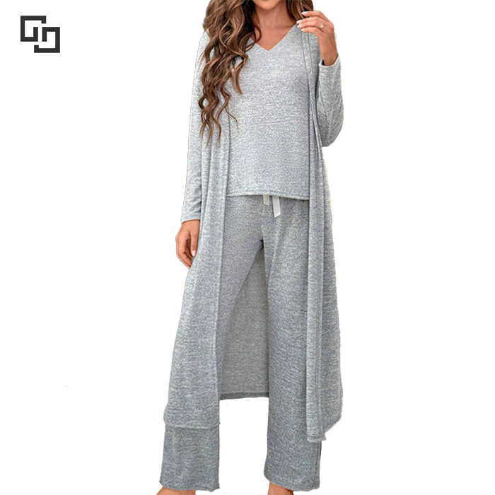 bamboo pajamas for women full length 3 piece bamboo pajamas loungewear women sets custom logo