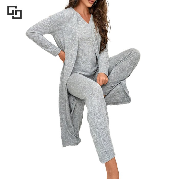 bamboo pajamas for women full length 3 piece bamboo pajamas loungewear women sets custom logo