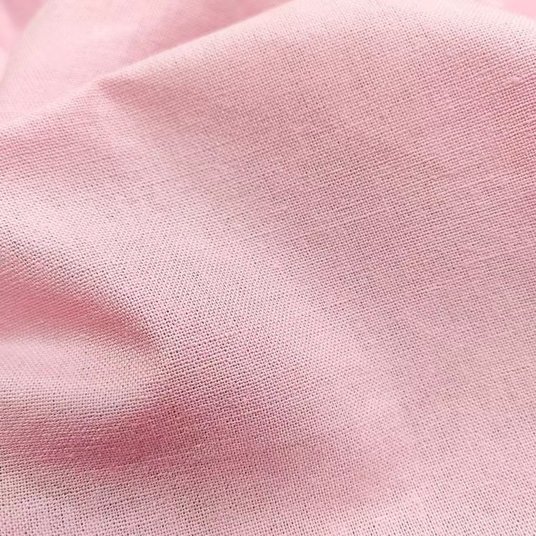 Stock lot breathable linen cotton polyester blended fabric 11S linen durable flat fabric for women clothing