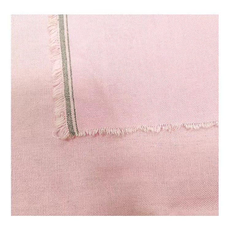 Stock lot breathable linen cotton polyester blended fabric 11S linen durable flat fabric for women clothing