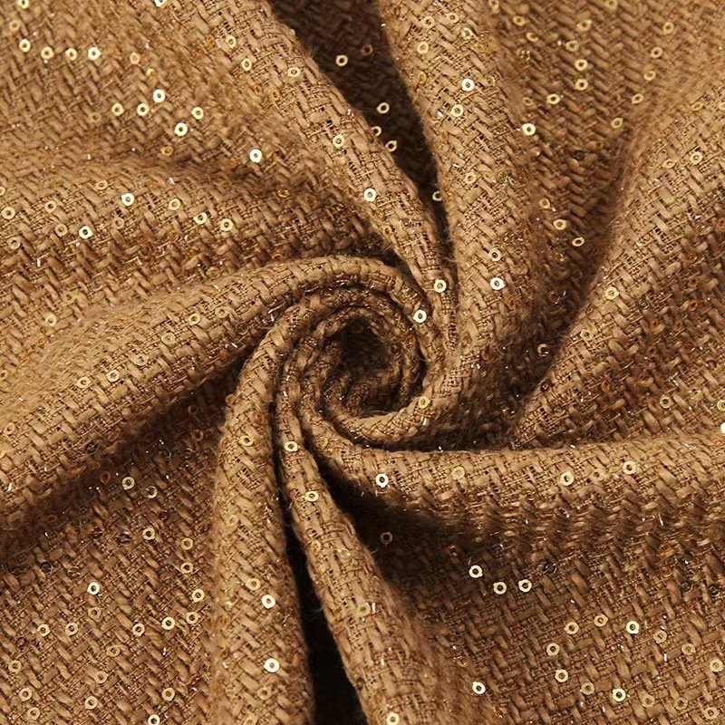 China fabrics manufacturers tweed boucle plaid style tweed 100% polyester nitrile tweed fabric