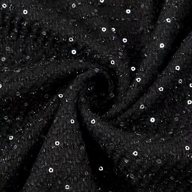 China fabrics manufacturers tweed boucle plaid style tweed 100% polyester nitrile tweed fabric