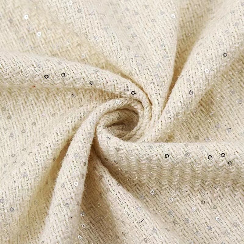 China fabrics manufacturers tweed boucle plaid style tweed 100% polyester nitrile tweed fabric